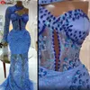2022 Plus Size Arabisch ASO EBI Luxe Mermaid Prom Dresses Kant Kralen Kristallen Avond Formele Partij Tweede Receptie Groeden WJY591