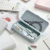 Protable Simple Macaron Plastic Pencil Cases Frosted Water proof Pencils Pen Box Mini Cosmetics Organizer Stationery Storage Box School JY0967