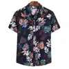 Men's Casual Shirts Shirt Summer 2022 Floral Print Hawaiian Man Button Up Fashion Short Sleeve Mens Beach Clothing