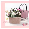 Gift Wrap Portable Flower Box PVC Waterproof Handy Bucket Rose Florist Wedding Party Favor Valentine's Day Bouquet Packing Bag