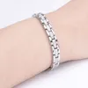 Factory Wholesale (3pieces/lot) Premier Couple Jewelry Stainless Steel Health Magnet Germanium Link Chain Bracelet for Lovers