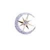 Pins, Broches Mini Rhinestone Cristal Moon Star para Mulheres Colarinho Pequeno Pin Bags Bijoux Acessórios Luxo Jóias Mujer Broche