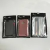 Universal Mobiltelefon Väskor Tjockad Svart Aluminium Folie Transparent Mobiltelefonväska Zipper Förpackning Väska för Samsung Smartphone Skal Skal