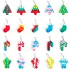 Fidget Bubble Toys Christmas Tree Gingerbread Man Candy Bar Vent Squeeze Simple Dimple Game Sensory Toy Special Stress Reliever Silicone Children Gifts