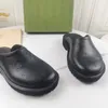 Men Women Perforated Slippers Designers Platform Sandal Luxury Wedge Rubber Cut-out Slide Carved Hollow Flats Shoes Breathable Beach Slipper