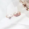 2in1 avtagbar Zircon Diamond Crown Ring Set Open Justerbar kombination Staping Rings Band Women Engagement Wed Gift Fashion Jewelry