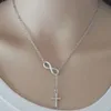 Fashion simple coréen en acier inoxydable infinity charme croix croix de bijoux