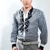 black check shirt men