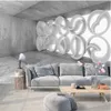 Papel de parede personalizado em forma de esferénia redondo 3D modelo de fundo estéreo