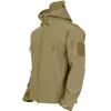 Military Tactical Jacket Men Shark Skin Soft Shell Windproof Waterproof Outwear Hooded Bomber Army Combat Hiking Trekking Coat 210811