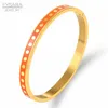 Fysara Coloré Émail Vague Point Conception Bracelets Bracelets pour Femmes Ronde Or Couleur Bracelets En Acier Inoxydable Bracelets De Mariage Q0719