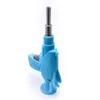 Silicone Ray Gun + Stainless Steel Tip 8 Inch Nectar Collector Kit Hand Pipe Food Grade Dab Rig Smoking Tobacco Pipes 649