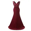 Vintage Burgundy Prom Lace Mermaid Sheath Mother of the Bride Dresses Sexy Floral Evening Dress Women Formal Party Dress Red Satin Gowns