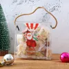 2021 زينة عيد الميلاد شفاف الحلوى مربع الربيع مهرجان هدية المحمولة الحلوى البسكويت هدية مربع