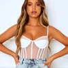 CNYISHE Mesh See-through Sexy Bodysuit Women Rompers Summer Casual Slim Streetwear Outfits Bodycon Bodies Ladies Jumpsuits 210419