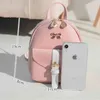 Women's Mini Backpack Luxury PU Leather Kawaii Backpack Cute Graceful Bagpack Small School Bags for Girls Bow-knot Leaf Hollow Y1105