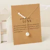 8 Models Wish Card Butterfly Pearl Letter Moon Star Pendant Necklace Women Clavicle Chain Choker Wedding Couple Jewelry Gift