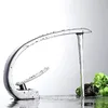 Basin Sink Faucet Enkel handvat Koud en Hot Mixer Taps Mooie Curve Design