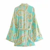 ZA Kvinnor Skriv ut Tunna Kimono Coats Jacka Lösa långa ärmar med Slash Ladies Summer Coat Ozz1015 210722