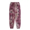 Tie Dye 3D Foam Letter Stampa Pantaloni sportivi da uomo Joggers Vita elastica Pantaloni casual allentati Pantaloni hip hop Pantaloni sudore