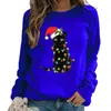 Women039s moletons moletom feminino gato de natal impresso pulôver outono casual manga longa umpescoço solto com capuz f9177194