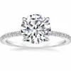 الخواتم الأبدية 925 Sterling Silver Finger Finger Rings Round Rociated Diamond Wedding Commity Gemstone Rings for Women Jewelry Y0723