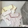 Babykleding baby, moederschapsbaby meisjes zomer bloemen gedrukte pyjama sets elastische tops broek 2 stks Koreaanse stijl peuters kinderen zachte slaap
