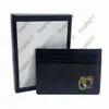 New Men Women Fashion Holders Black coffee snake tiger bee Classic Casual Credit Card ID Holder Leather Ultra Slim Wallet Packet Bag with box