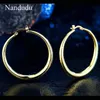 Nandudu Simple Korean Fashion Big Round Circle Hoop Earrings For Women Geometric Ear Hoops Earing Brincos Jewelry Gift CE538 & Huggie