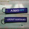 Keychains Mifavipa 2 PCS/Lot Fashion Tinkets Chaveiro 320 Neo Side B Aircraft Maintenaince Key Chains Embroidery Llavero voor mannen Gift 1ze0