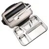 UPORS Lunch Box Containers With Compartments Portable Stainless Steel For Kids with Spoon Fork School Bento 210709