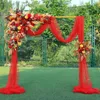 Pastoral Style Wedding Decoration Arch Set Artificial Silk Flower Row With Gold Stand For Party DIY Site Layout Supplies