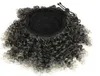 Short Afro Puff Sznurka Ponytail But Bangs Grey Kinky Ponytail Ud -Extensions z dwoma klipsami naturalnie wyglądający kręcone kobiety