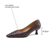 Allbitefo mode väv äkta läder varumärke högklackat skor kvinnor klackar skor kontor damer skor taloner hauts femme 210611