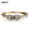 Kinel Vintage Vert Cristal Fleur Bracelets Résine Bracelets Pulseiras Feminino Turc Bracelet Bijouterie Main Bijoux Q0719