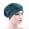 Mode femmes musulmanes élastique velours chapeau bandeau Turban casquette accessoires Amira bonnets Skullies perte de cheveux foulard Cancer chimio