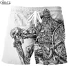 Cloocl Viking Tattoo Пират Популярные Летние Пляжные Шорты 3D Печать Мода Мужчины Спорт Harajuku Hip Hop Wild Shorts X0316