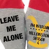 Erkek Çorap 1 Çift Beni Yalnız bırakın Komik Yenilik Moda Pamuk Sonbahar Bahar Kış Mektubu Çorap Hediyeler Erkekler Kadınlar Için
