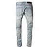 Jeans pour hommes en détresse Biker Ripped Jean Slim Fit Motorcycle Biker Denim Pantal