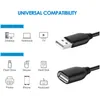 wholesale 0.5M 1M 1.5M 3M 5M 10M USB 2.0 A macho a hembra Cable de datos de extensión Computadora de escritorio Computadora portátil Cable de datos