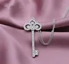 S925 Sterling Silver Jewelry Love Key Pendant Necklace Hearthaped Key Halsband graverad med tröja jul och valentine05264126