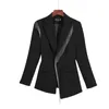 Temperament Women Suits Fashion Design High End Business Formal Slim Blazer And Pants Office Ladies Work Wear Black White 210604