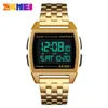 Skmei Top Luxury Watch Men Stainless Steel Strap Fashion 3bar Waterproof Watches Led Display Digital Watch Reloj Hombre 1368 Q0524