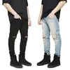 Män Jeans Biker Jeans Fashion Hip Hop Harajuku Skinny Jeans Male Streetwear Hip Hop Stretch Hombre Slim Denim Byxor Streetwear X0621