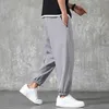 Yaz Hızlı Kuru Baggy Sweatpants Erkekler Spor Siyah Jogger Pantolon Erkek Zip Cepler Parça Pantolon Artı Boyutu 6XL 7XL 8XL 210715