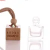 Clear Perfume Bottles With Wooden Lid Home Car Hanging Air Freshener Fragrance Small Glass Empty Bottle