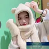 Cute Bear Ear Hat Scarf Rękawiczki Zestaw Zima Kobiety Nowość Czapki Ciepłe Casual Pluszowe Czapki Casual Solid Fleece Girl Kawaii Akcesoria Cena fabryczna Ekspert Projektowa jakość