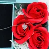 Naszyjniki wisiorek Luksusowy żeński biały kryształ naszyjnik vintage srebrny kolor ślub dla kobiet modny miłość serca łańcuch