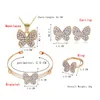 Kolczyki Naszyjnik Sprzedaży Przyjazd Kobiet Biżuteria Ustawia Elegancki Słodki Uroczy Butterfly Bransoletka Pierścień