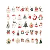 Mix 76pcs Leuke Kerst Emaille Legering Bedels Goudkleurig Oliedruppel Kerstman Boom Herten Snoepgoed Sneeuwpop Metalen Hangers8246233